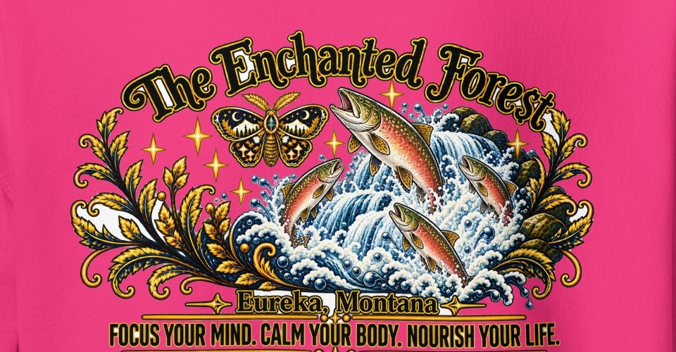 Enchanted Forest Trout Waterfall Hoodie – Light