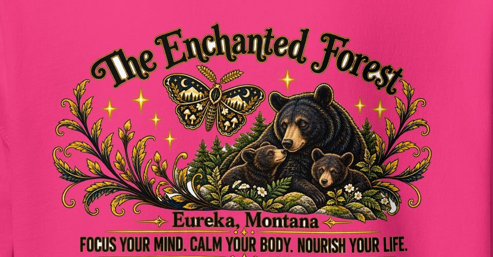 Enchanted Forest Black Bear Hoodie – Light