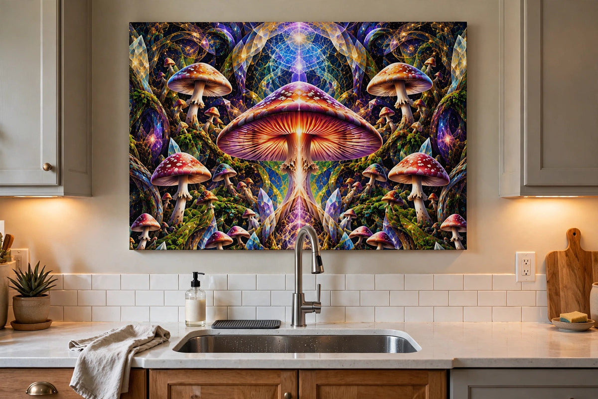 cosmic grove kitchen sink canvas on wall