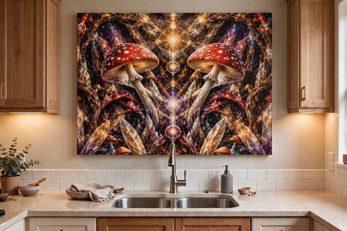 crimson veil kitchen sink canvas on wall