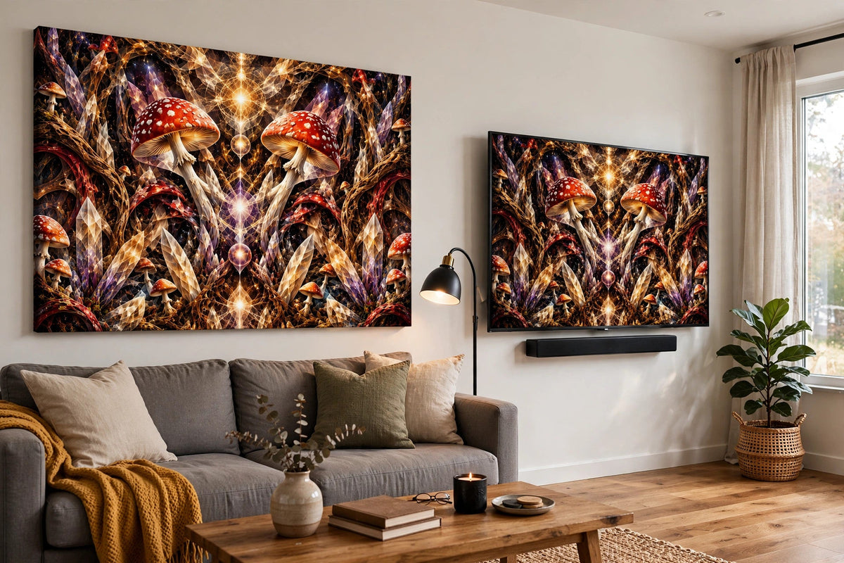 crimson veil tv wall canvas on wall