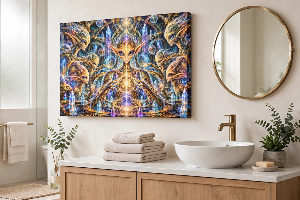 crystal council bathroom canvas on wall