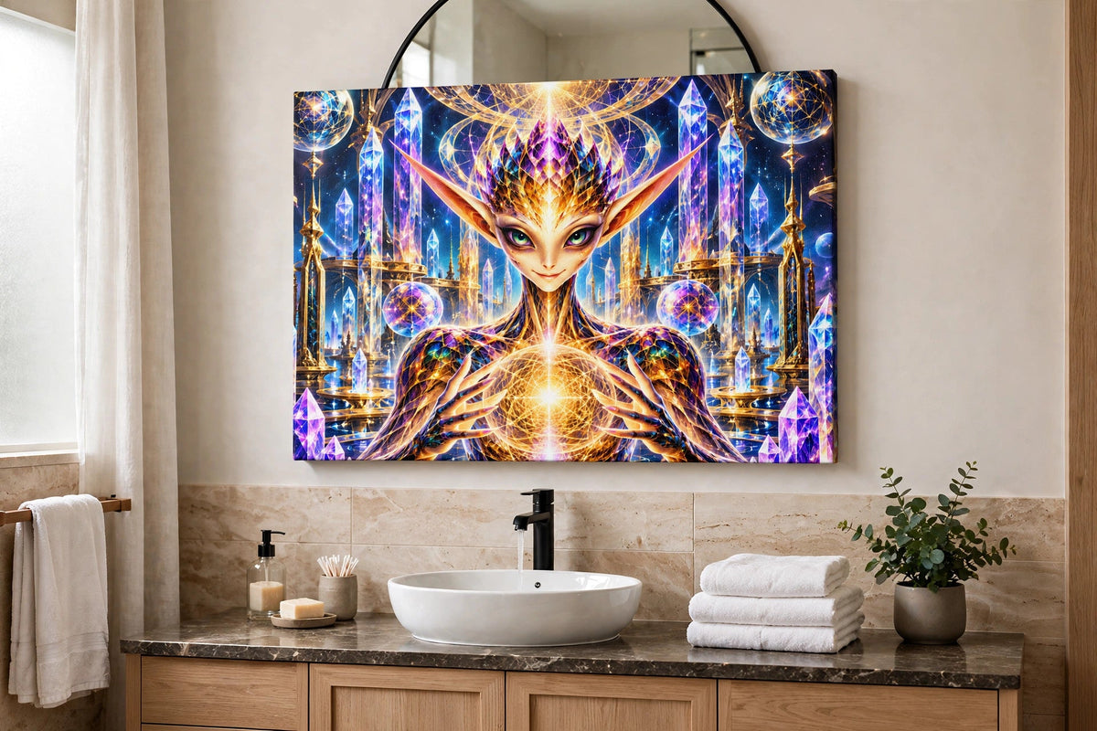 crystal keeper bathroom canvas on wall
