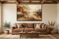 Canyon Light canvas shown at 60×40 in a living room, true scale
