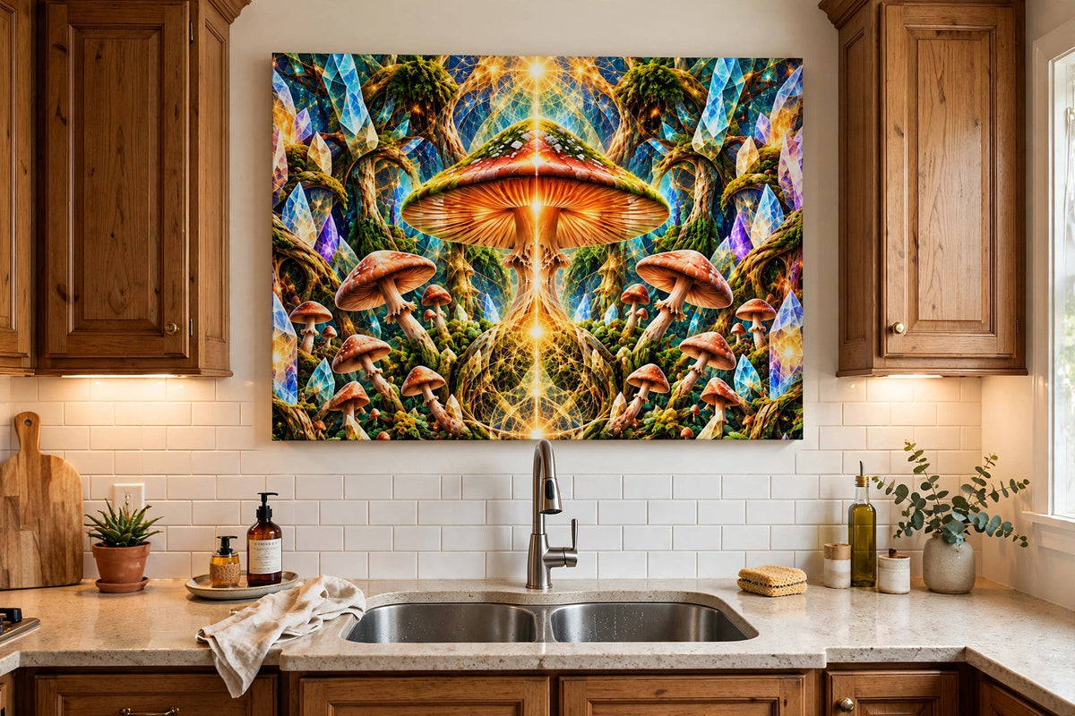 mother amanita kitchen sink canvas on wall