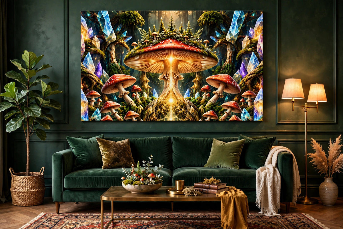 mother amanita living room canvas on wall