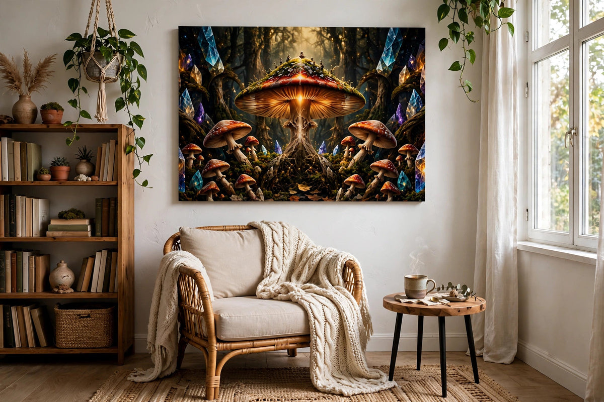 mother amanita reading nook canvas on wall