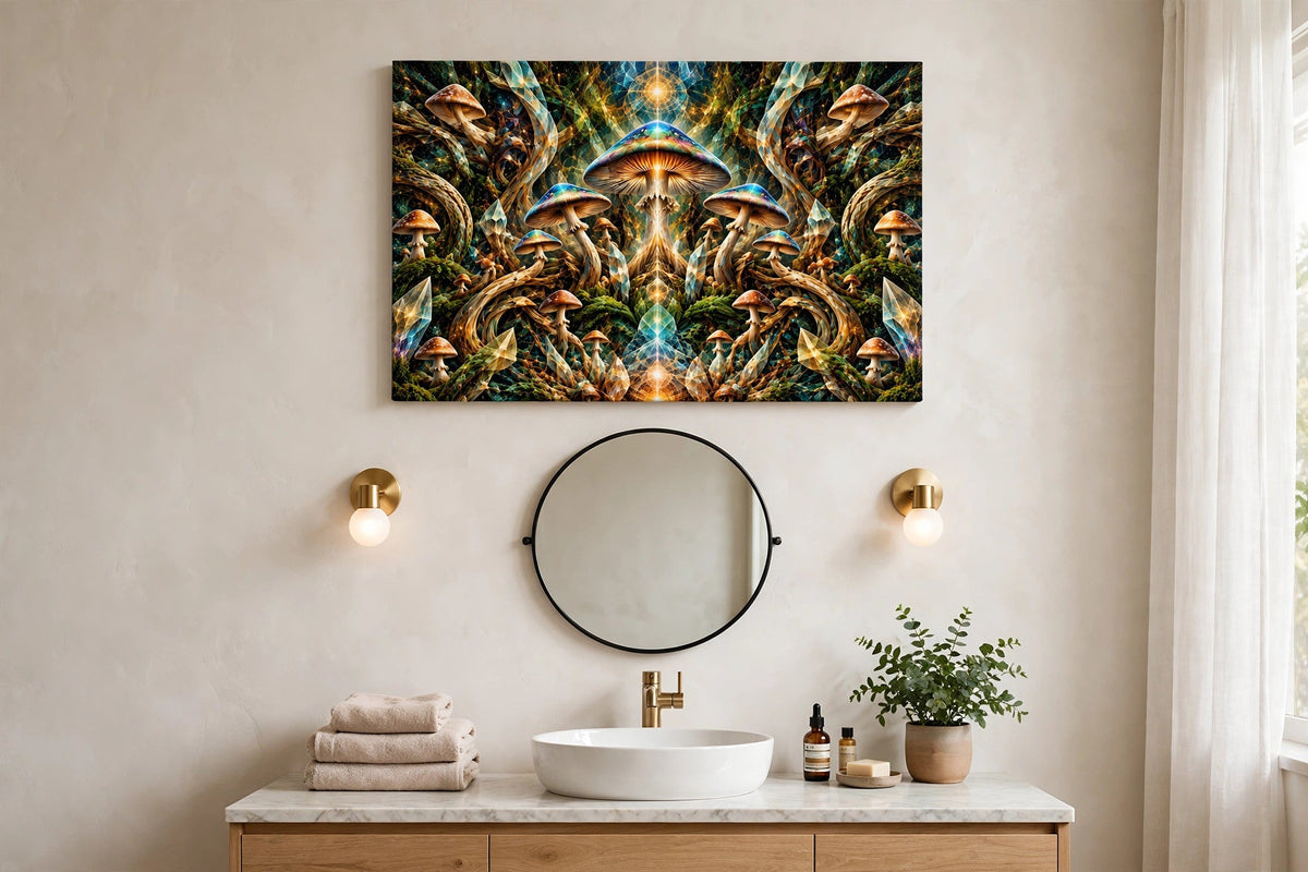 prism grotto bathroom canvas on wall