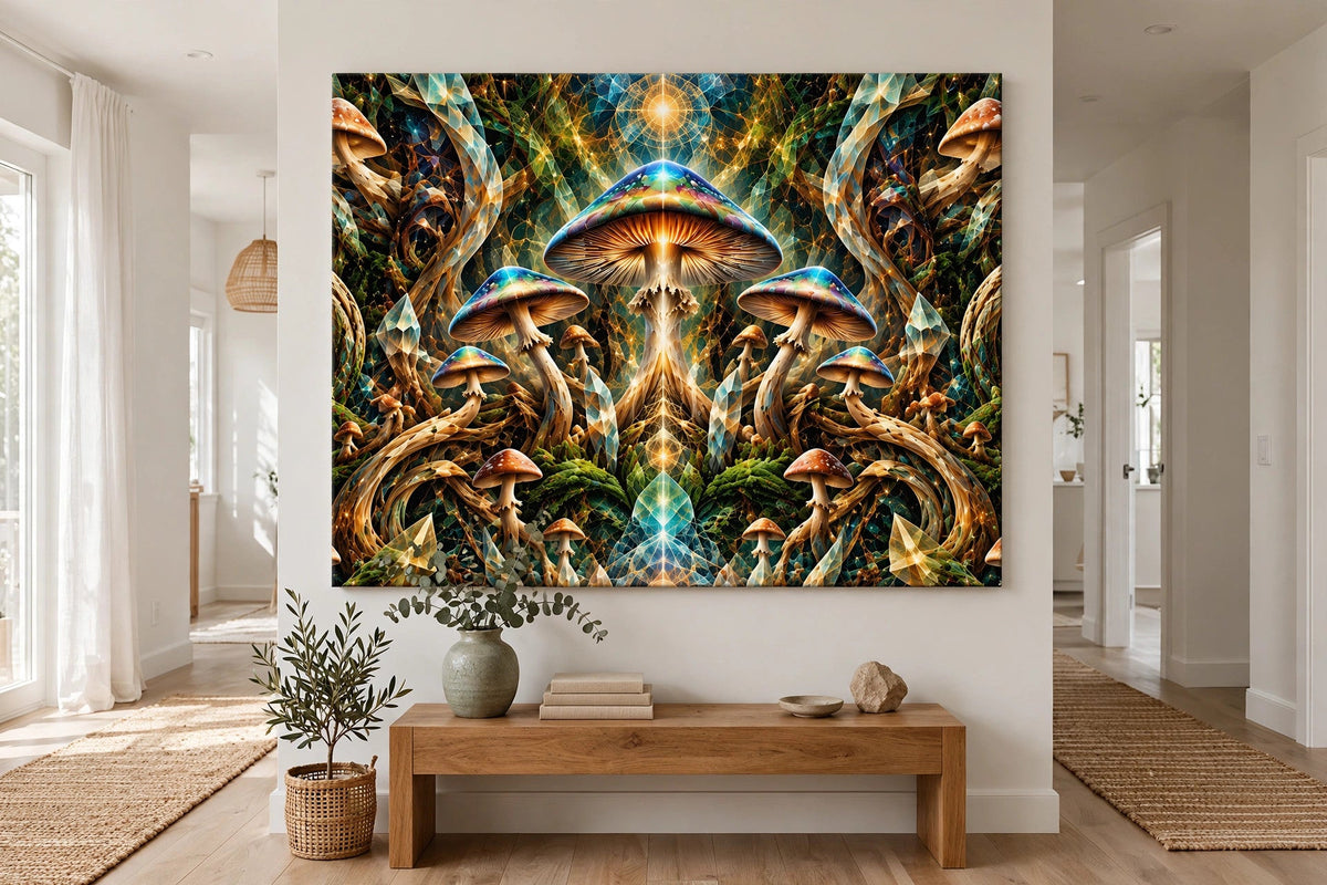 prism grotto hallway canvas on wall