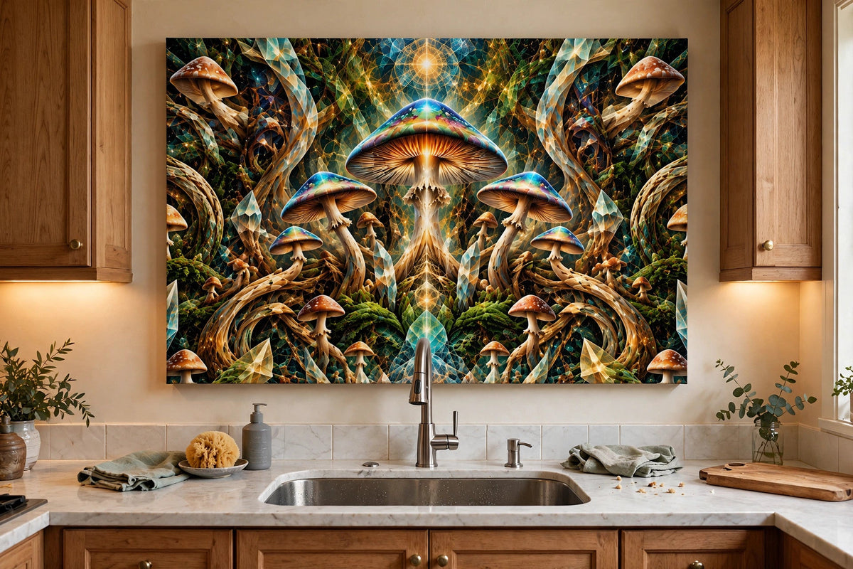 prism grotto kitchen sink canvas on wall