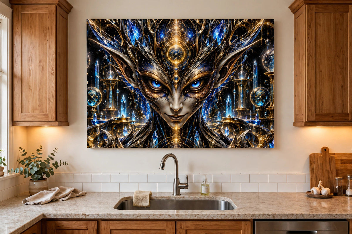 the seer kitchen sink canvas on wall