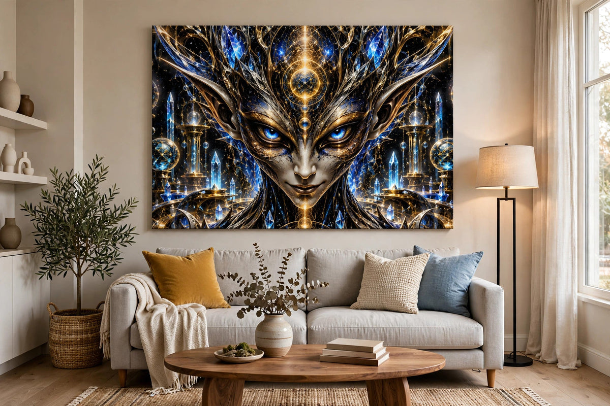the seer living room canvas on wall