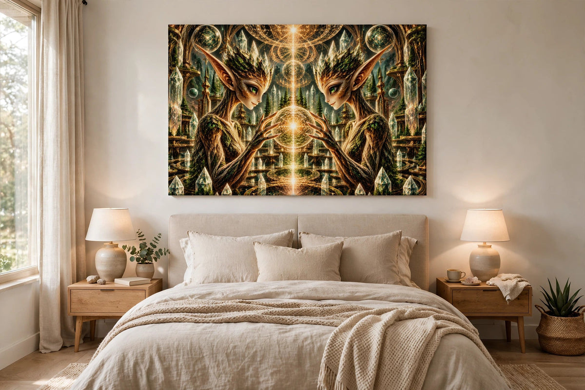 twin keepers bedroom canvas on wall