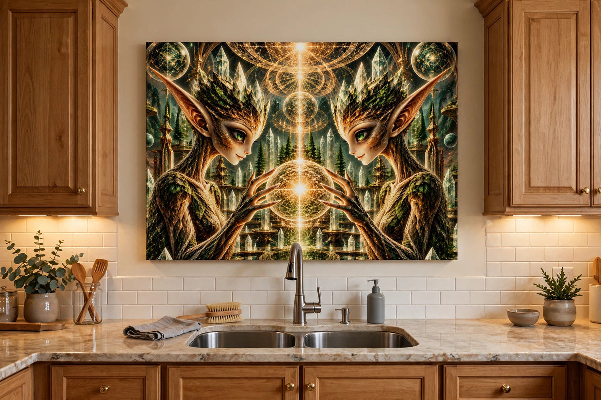 twin keepers kitchen sink canvas on wall