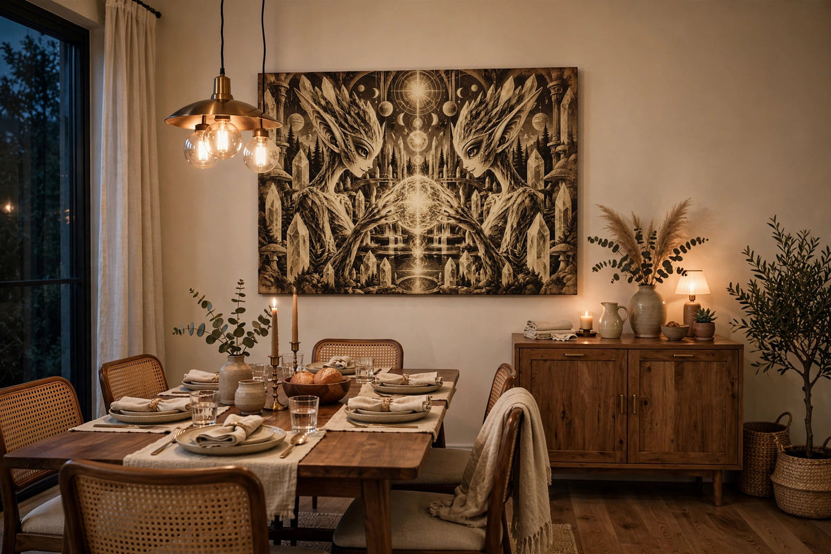 vintage keepers dining room canvas on wall